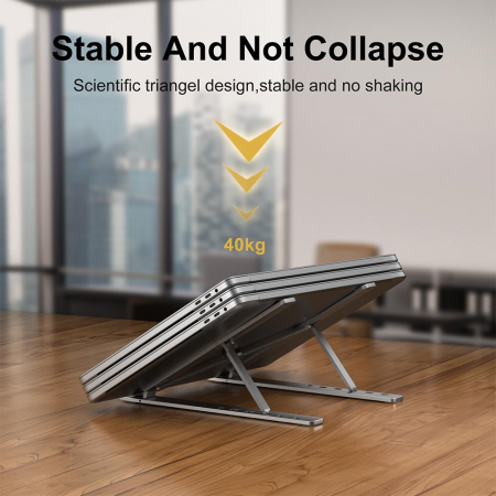 Suport Laptop Aluminiu Stand Notebook Tableta Telefon Suport Ikea pentru Birou Suport Laptop Emag Reglabil pe Inaltime Pliabil Reglabil pe inaltime Dell Lenovo Hp [8]