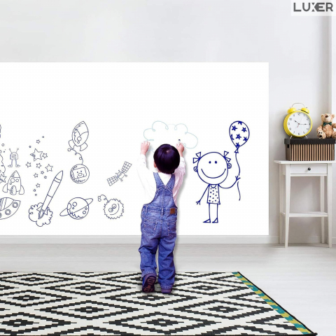 Tabla Scolara Neagra/Alba Tip Sticker Pentru Scris cu Creta sau Marker Luxer, Autocolant, 200x45 cm, Stickere Decorative Autocolante Pentru Bucatarie / Camera Copilului, pentru notite, retete jumbo ikea ieftina pentru interior luxer