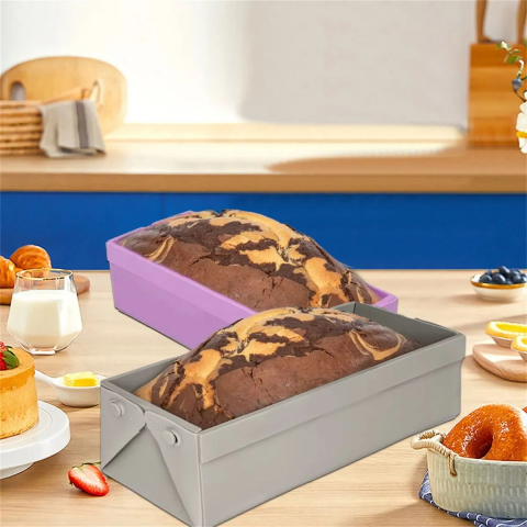 Tavă din silicon gri Luxer cu pereți detașabili, antiaderentă, rezistentă la temperaturi înalte, ideală pentru prăjituri, cheesecake și deserturi. [3]