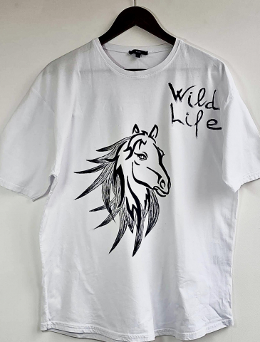 Tricou Pictat Manual "Wild Life" Luxer, cadou original, inedit pentru persoana iubita, cadou pentru diriginta, cadou pentru invatatoare, cadou pentru educatoare, cadou martie martisor, feminine, elegante [4]