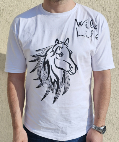 Tricou Pictat Manual "Wild Life" Luxer, cadou original, inedit pentru persoana iubita, cadou pentru diriginta, cadou pentru invatatoare, cadou pentru educatoare, cadou martie martisor, feminine, elegante [2]