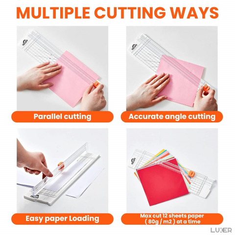Trimmer Pentru Taiat Hartie/Etichete/Fotografii Cu 5 Lame si Rigla Laterala, Sistem de Siguranta Degete, Utilizare Home&Office, Dimensiuni 36x9.5 cm, Alb, Luxer, Trimmer Pentru Taiat Hartie, Etichete, Fotografii Cu 5 Lame si Rigla Laterala, Sistem de Siguranta Degete, Utilizare Home&Office, hartie a4, a0, carrefour, lidl, auchan, altex, emag, luxer [2]
