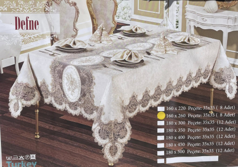 Fațe de mese - DEFNE 180x300cm 12buc- servetele