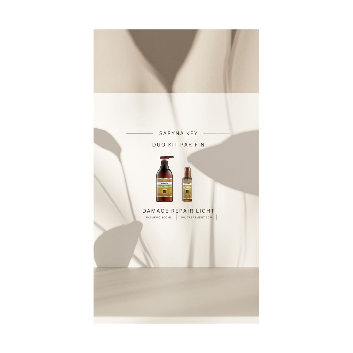 Duo Kit par fin, fragil, degradat - Damage Repair Light - Sampon 300ml + Ulei 50ml