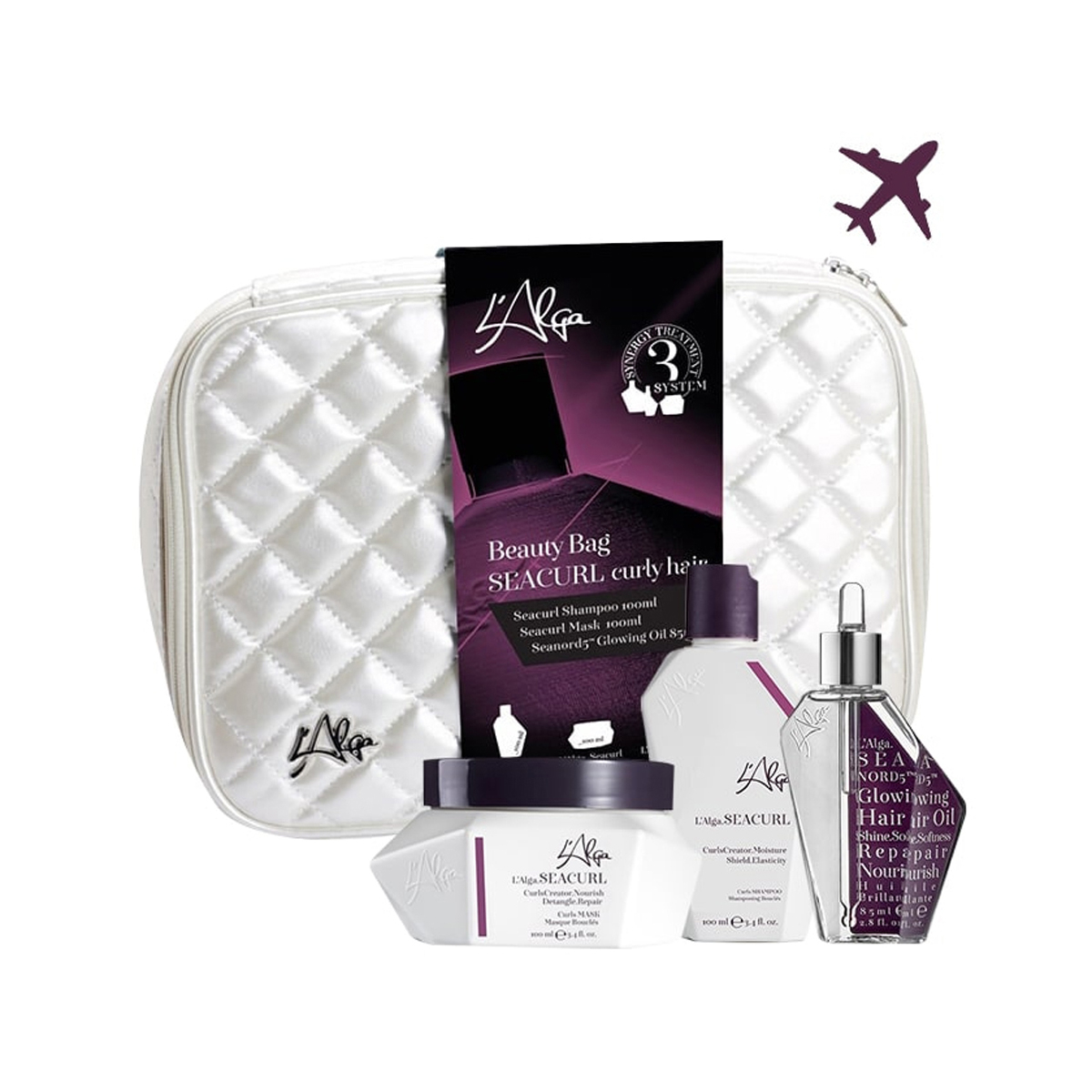 Geanta de Lux  Seacurl - Set De Lux format din 3 produse pentru par cret
