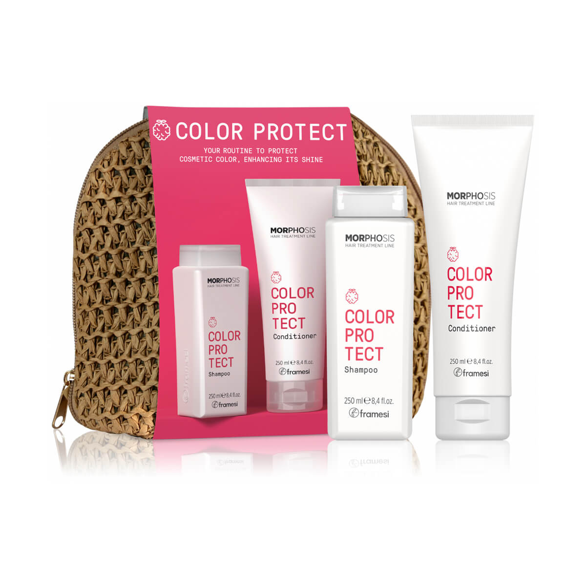 Kit Color Protect - Sampon + Balsam Protectia Culorii - RAFFIA BAG - 250ml