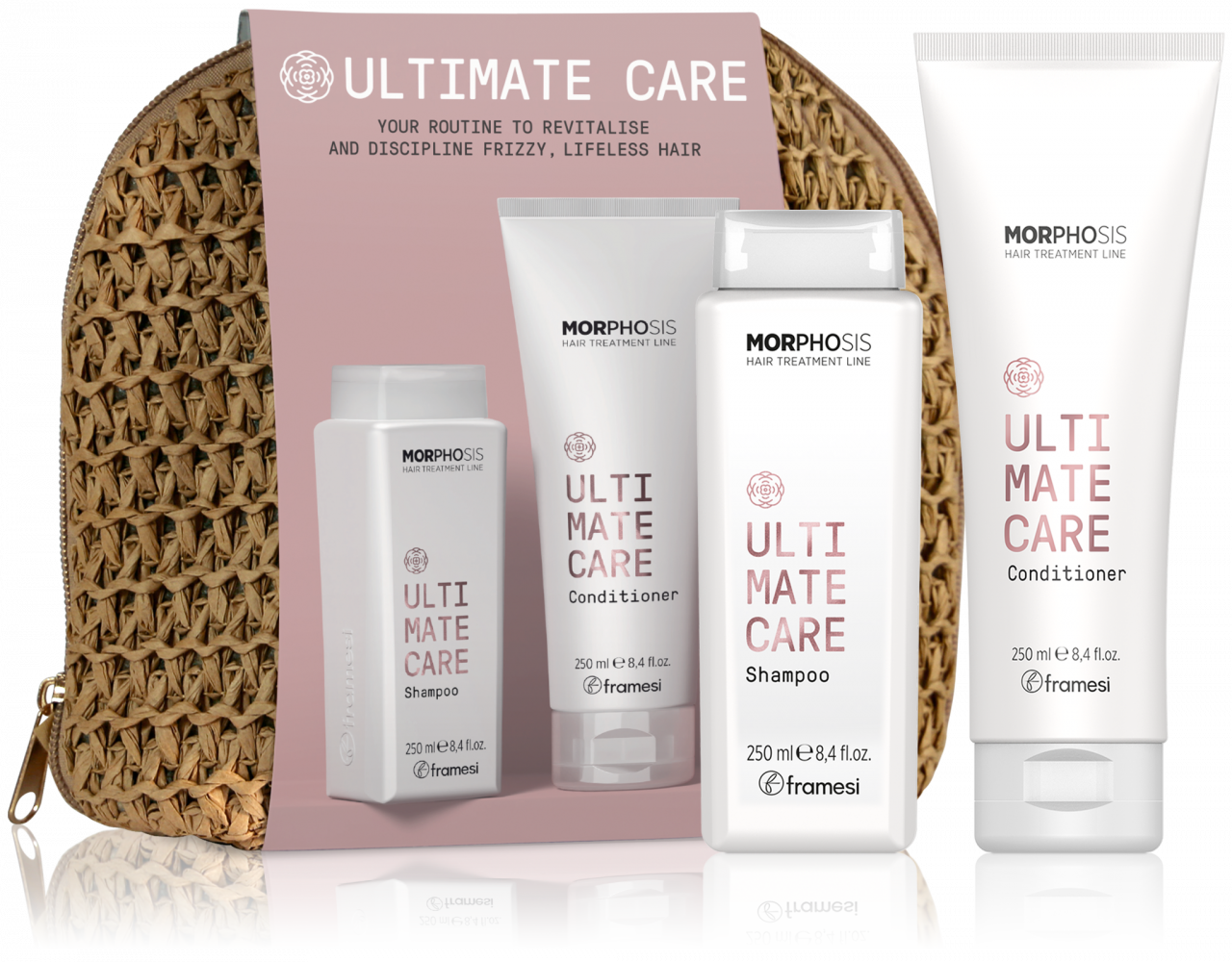 Kit Ultimate Care - Sampon + Balsam - RAFFIA BAG - 250ml