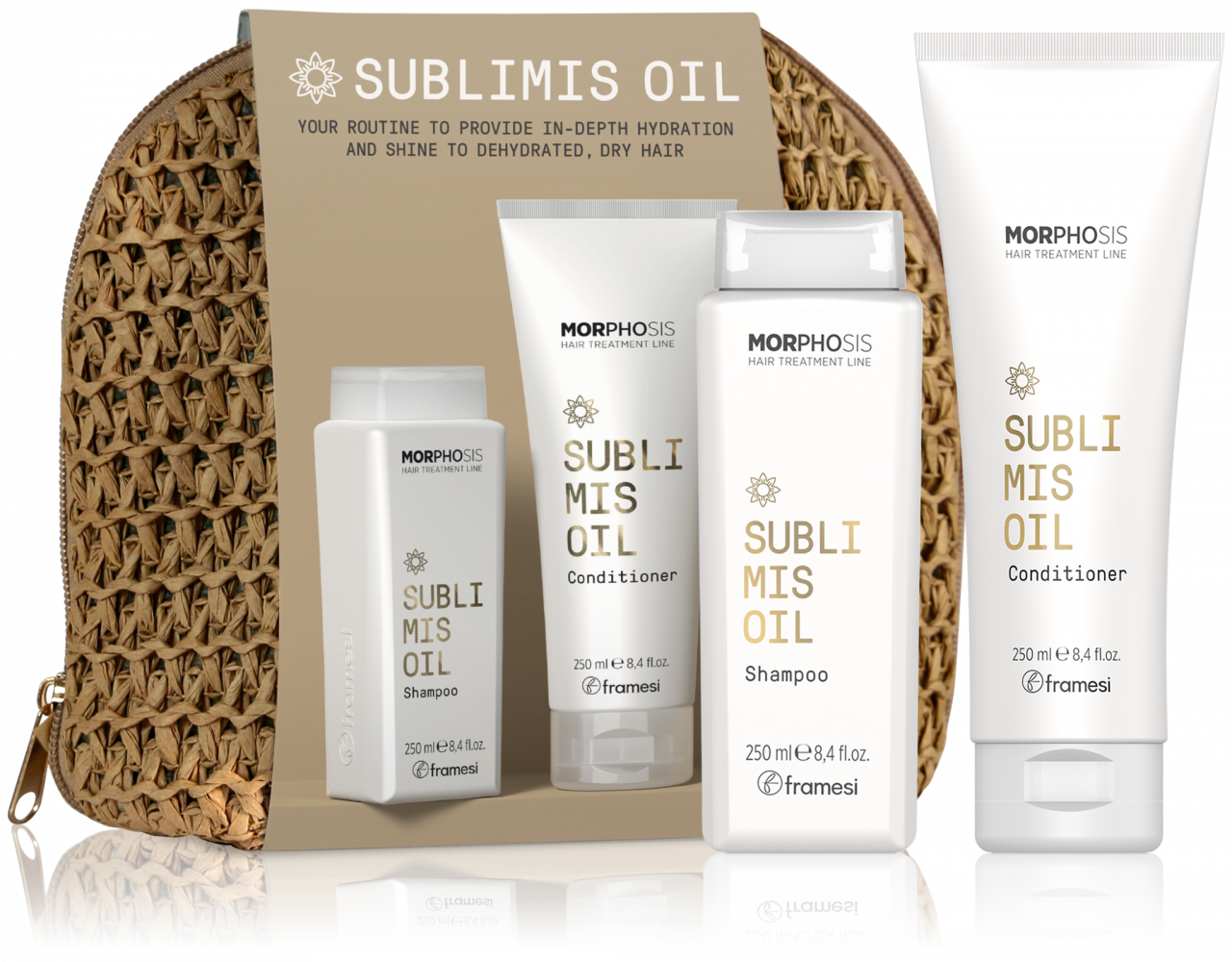 Kit Sublimis Oil - Sampon + Balsam - RAFFIA BAG - 250ml