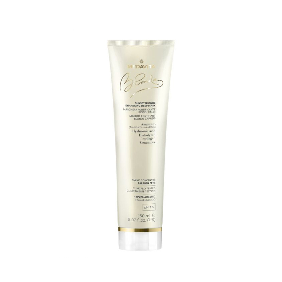 Masca blondie pentru blonduri calde cu acid hialuronuc,colagen,ceramide -150 ml