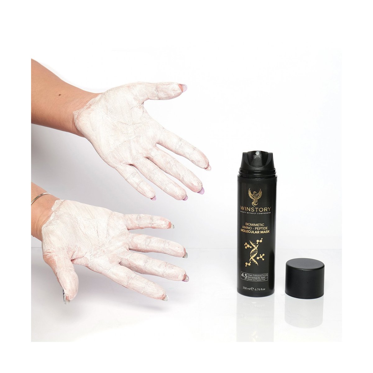 Masca de par moleculara biomimetica fara clatire (leave-in) WINSTORY, cu pH acid si fara nichel si parabeni, pentru reconstuctia parului, produs vegan, testat dermatologic, 200 ml [4]