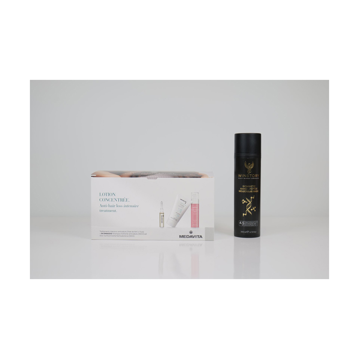 Set Anticadere + Reparare Moleculara - Fiole Medavita + Masca Moleculara WINSTORY (GRATUIT Ulei Nutritiv+Sampon Anticadere)