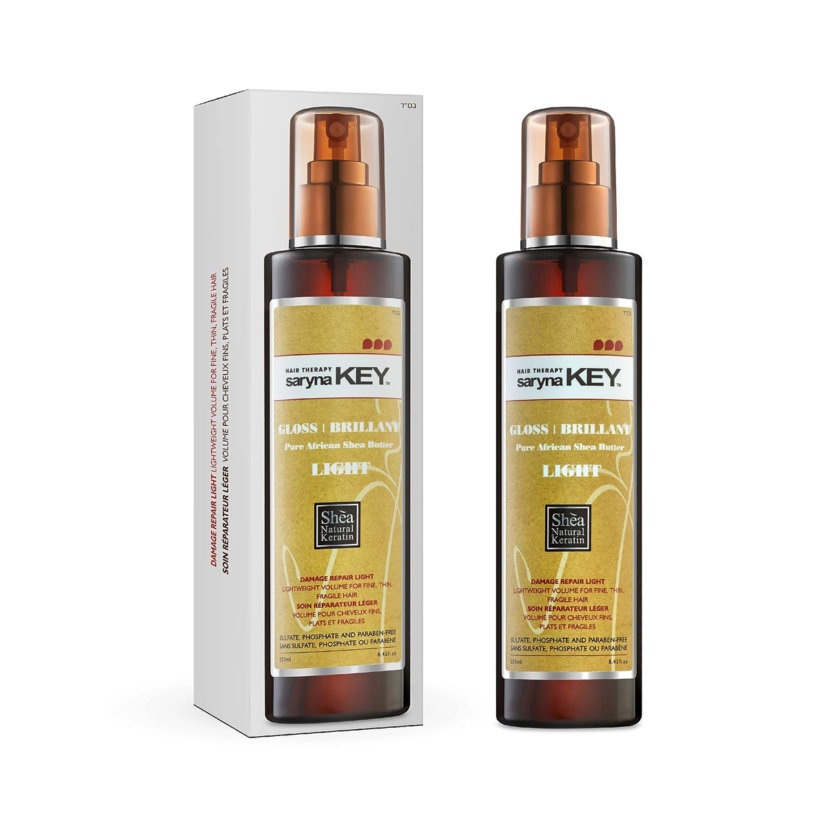 Spray de stralucire pentru par fin cu unt de Shea - 250ml
