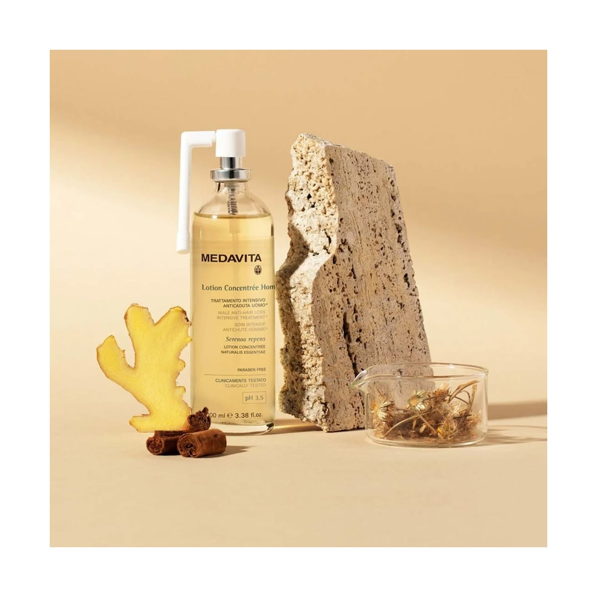 Spray tratament anticadere par barbati Medavita, stimuleaza cresterea parului, cu rozmarin, aloe, turmeric, ghimbir, 100 ml [3]