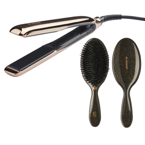 Placi de indreptat parul - Placa profesionala pt indreptat parul True Divinity MK2 SUNGLOW + perie Gloss Brush Editie Limitata