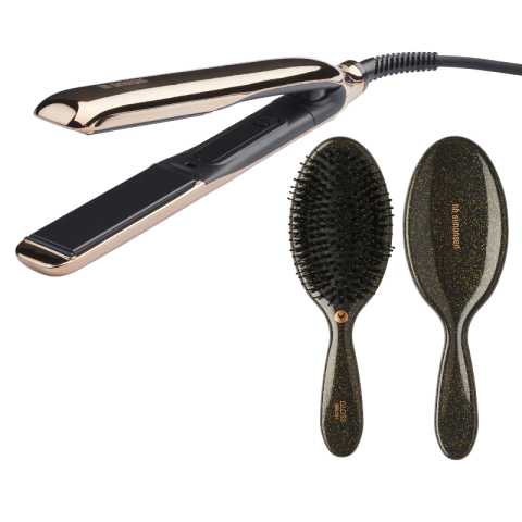 Placi de indreptat parul - Placa profesionala pt indreptat parul True Divinity MK2 SUNGLOW + perie Gloss Brush Editie Limitata