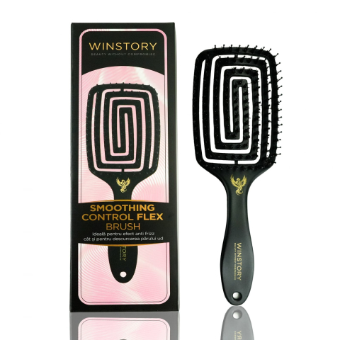 Perii Winstory - Smoothing Control Flex Brush Winstory – perie cu ventilatie, cu peri flexibili si de mistret, uscarea rapida si controlul pieptanarii