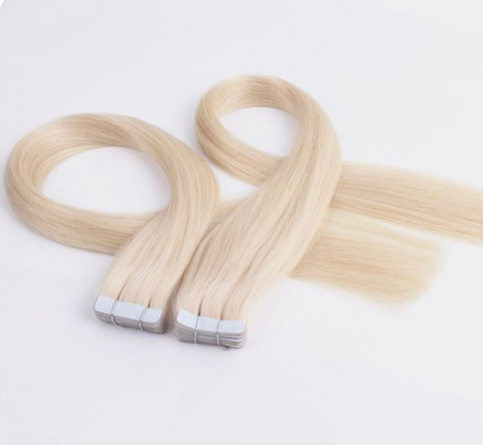 Extensii Tape-In Blond Platinat #60 [2]