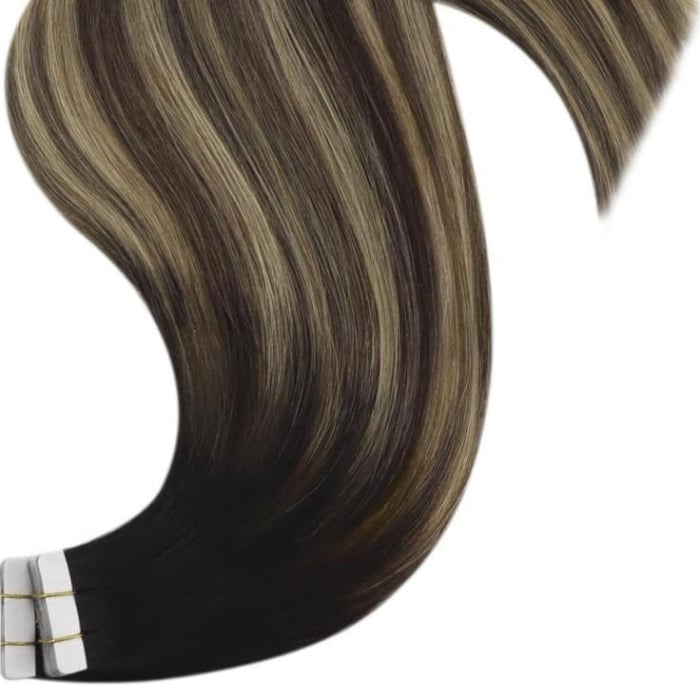Extensii Tape-In Suvitate castaniu Mediu/Blond Aluna [3]