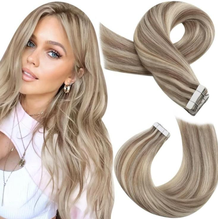 Extensii Tape-In Suvitate Light Silver/Blond Aluna [5]
