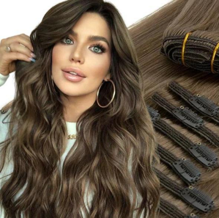 Extensii Clip-On Bronze - Extensii Clip-On Bronze Saten Natural #5A