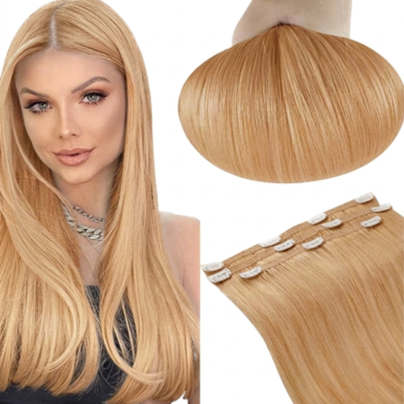 Extensii Clip-On Gold - Extensii de păr natural clip-on gama Gold 160g, culoarea Blond Somon cod #16.