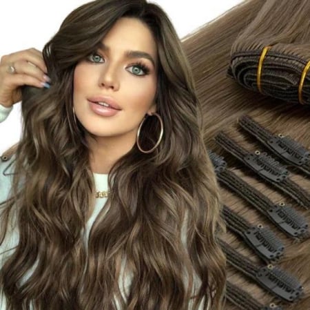 Extensii Clip-On Gold - Extensii Clip-On Gold Saten Natural #5A