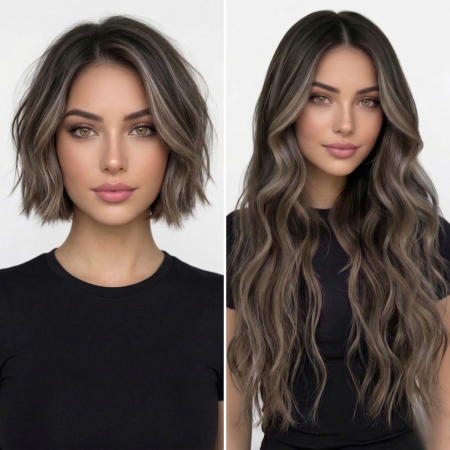 Extensii Clip-on Gold Suvitate Castaniu Mahon/ Blond Aluna [1]