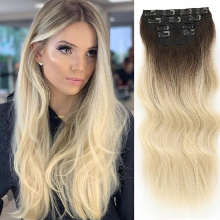 Extensii Clip-On Silver - Extensii Clip-On Silver Balayage