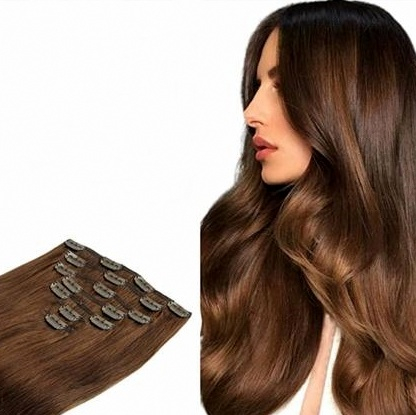 Extensii Clip-On Mini - Extensii Clip-on Mini #4 Castaniu Natural