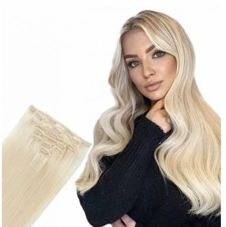 Extensii Clip-On Mini - Extensii Clip-on Mini Blond Platinat #60