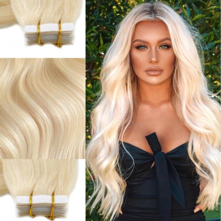 Extensii Tape-In - Extensii Tape-In Blond Platinat #60
