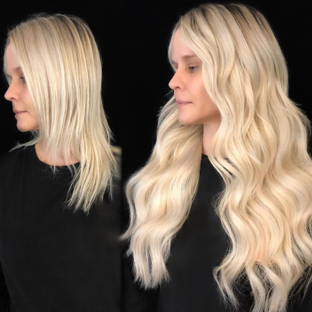 Extensii Tape-In Blond Platinat #60 [1]