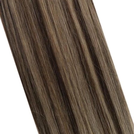 Extensii Tape-In Suvitate Castaniu Inchis/Saten Natural [2]