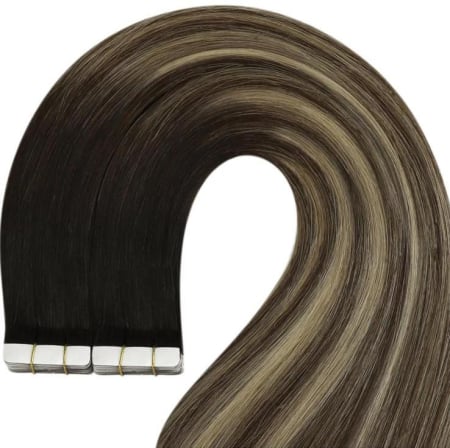 Extensii Tape-In Suvitate castaniu Mediu/Blond Aluna [1]