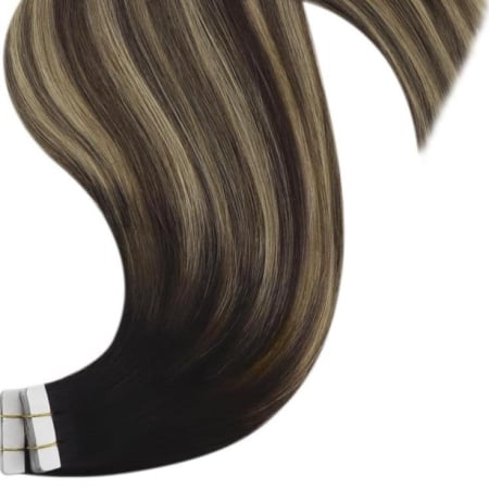 Extensii Tape-In Suvitate castaniu Mediu/Blond Aluna [2]