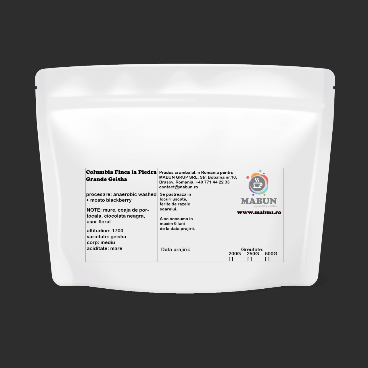 cafea de specialitate Columbia Finca la Piedra Geisha Blackberry Mosto [2]