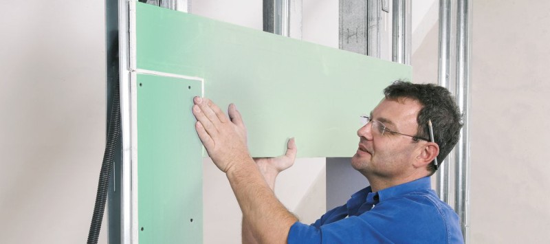 Montaj placi de gips carton pe structura metalica