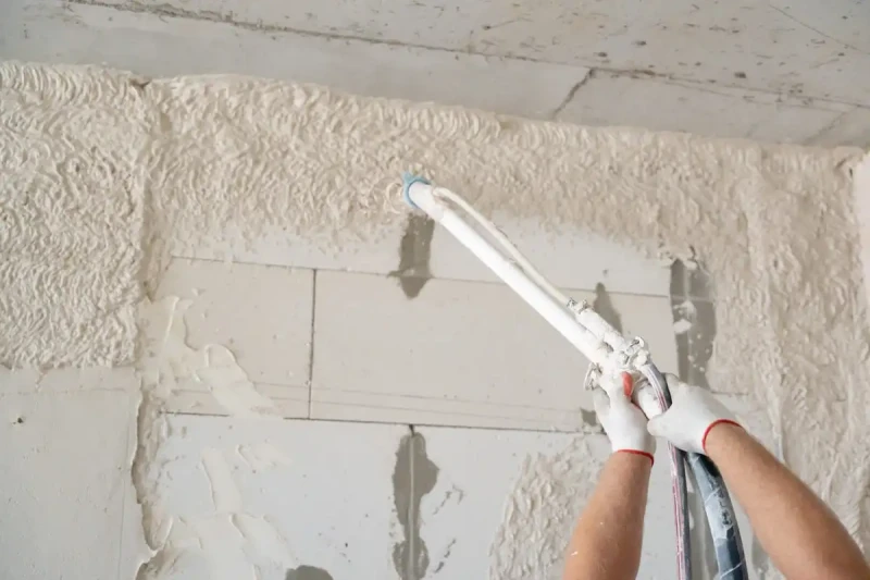 aplicare mecanizata de tencuiala pe perete interior