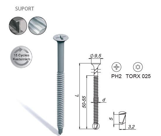 Surub autoforant 4.8 mm acoperisuri tabla Koelner R-WX-T [2]