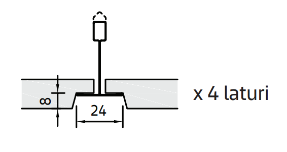 Tavan casetat fibra minerala Knauf THERMATEX Feinstratos cant Tegular 24 [3]