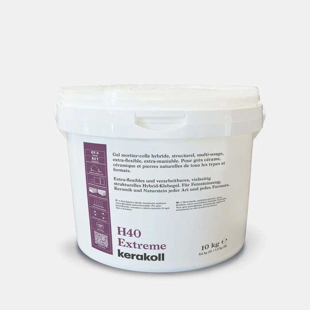 Adeziv gresie faianta piatra naturala - Adeziv gel gresie faianta bicomponent ultra-flexibil Kerakoll H40 Extreme 10 kg