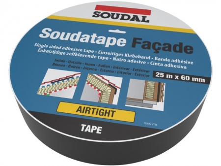 Benzi etansare - Banda adeziva bariere de vapori si folii acoperis Soudal Soudatape Facade 60 mm x 25 m