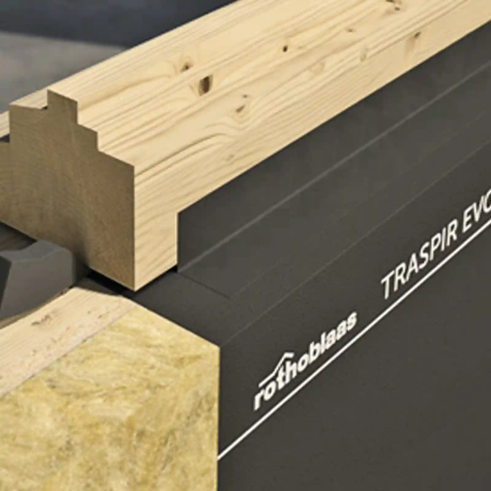 Banda adeziva neagra fatada ventilata Rothoblaas Facade UV 60 mm x 25 m [1]