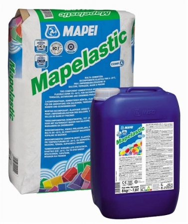 Hidroizolatii terasa si balcon - Hidroizolatie flexibila terase bai piscine Mapei Mapelastic A+B