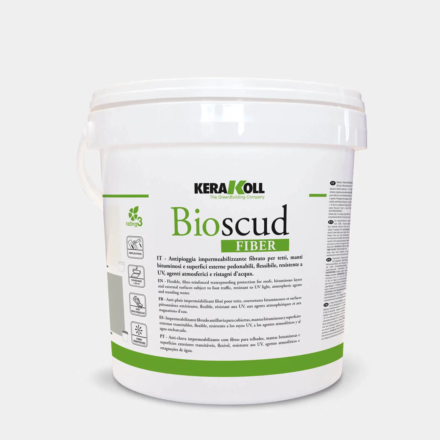 Hidroizolatii acoperis terase - Hidroizolatie lichida cu fibre Kerakoll Bioscud Fiber
