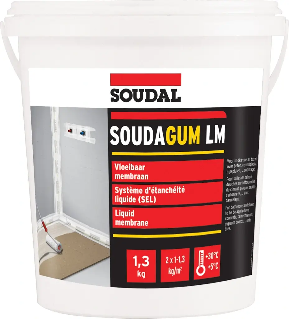 Hidroizolatii bai - Hidroizolatie pensulabila pentru bai Soudal Soudagum LM