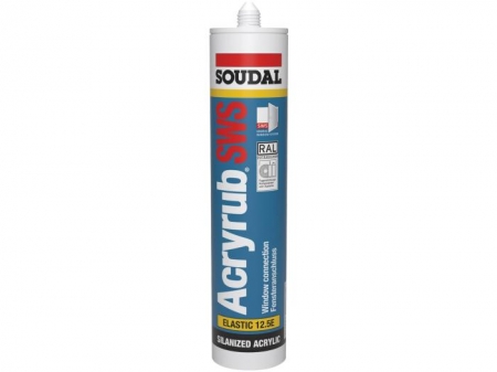 Benzi etansare - Mastic acrilic Soudal SWS Acryrub etansare rosturi ferestre alb 310ml