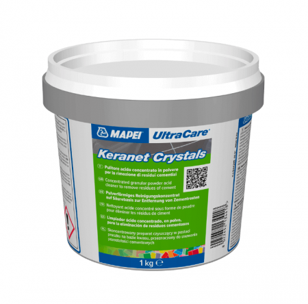Accesorii aplicare si curatare adezivi si chituri de rosturi - Pulbere acida curatare placi ceramice Mapei Ultracare Keranet Crystals