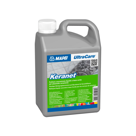 Accesorii aplicare si curatare adezivi si chituri de rosturi - Solutie acida curatare placi ceramice Mapei Ultracare Keranet Lichid