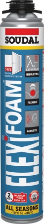 Spuma poliuretanica - Spuma flexibila usi si ferestre Soudal Flexifoam pistol 750 ml
